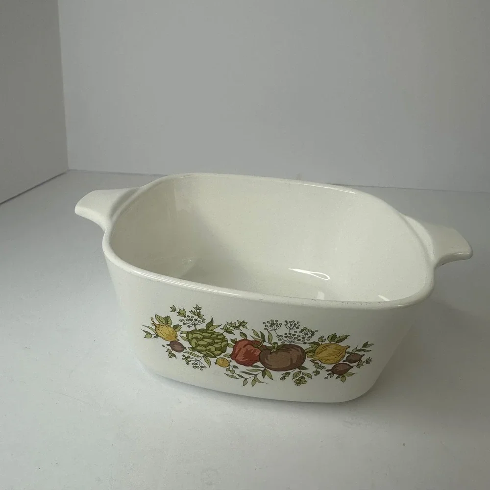 Vintage Corning Ware Spice O Life P-43-B 2 3/4 Cup Casserole Dish White Square